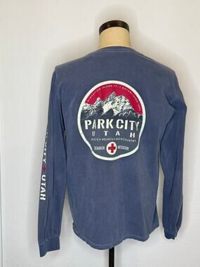 Blue 84 Park City Utah Search+Rescue long sleeve blue/grey t shirt Unisex Size L